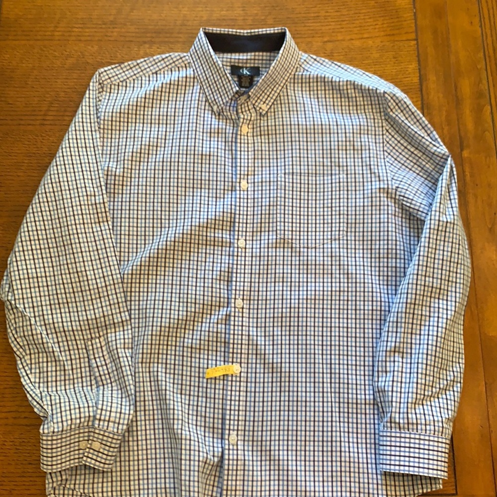 Calvin Klein long sleeve button up - blue check